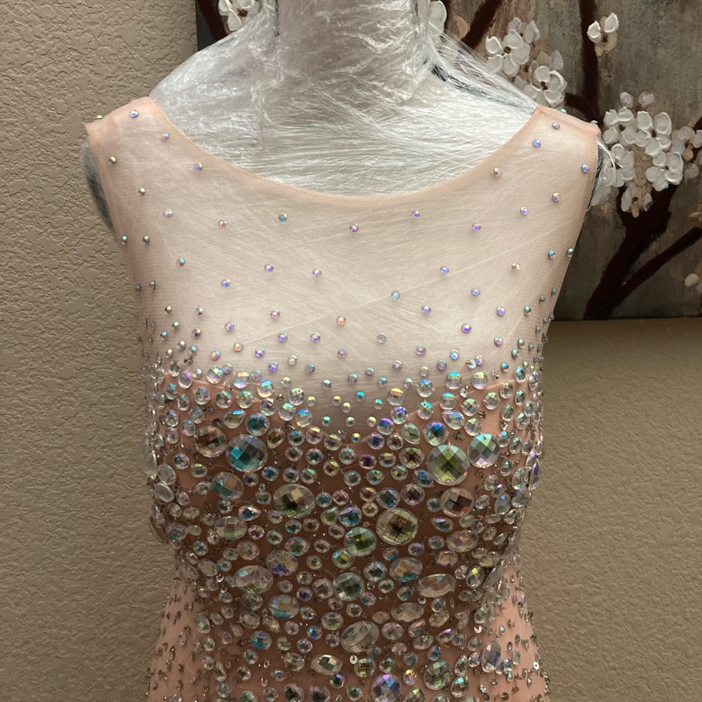 Pink Rhinestones Back Bow tie Mermaid Formal/Prom Dress - Picture 5 of 10
